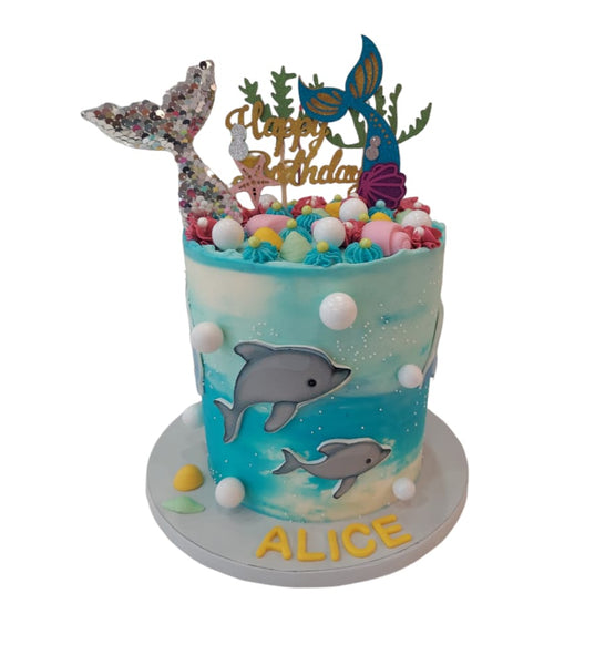 Dolphin Splash Cake